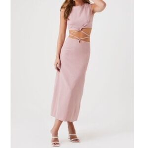 NWT Pink Cutout Midi Dress